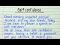 Self confidence speech in english  speech on self confidence for students