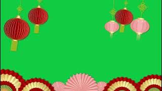 Chinese New Years Lantern and Fans | Green Screen