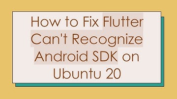 How to Fix Flutter Can
