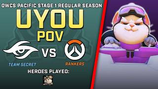 [ UYOU ] 1600 dpi x 56 sens Wrecking Ball | Team Secret vs Rankers | OWCS Pacific Stage 1