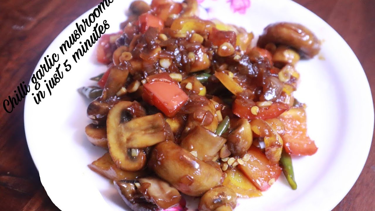 Chilli Garlic Mushroom Recipe in Just 5min- Quick & Easy Chilli Mushroom ~Tasty Cooking with Suchita | Food Kitchen Lab