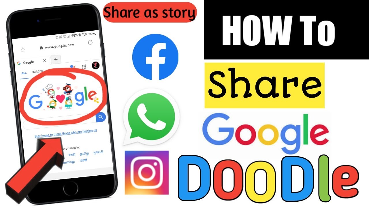 How to share Google Doodle|Share DOODLE on Facebook,Whatsall,Indtagram