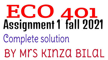 ECO401 Assignment 1 Solution | Fall 2021 | Kinza Bilal