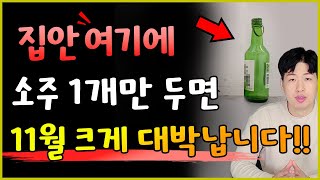 소주 1병을 집안 여기에 집안 여기에 두세요 !! 11월달 재물운 크게 대박납니다  [ 실제 효과&amp;후…