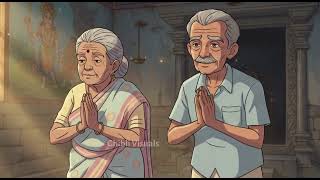 1990s Tamil Nadu Dawn Life | Ghibli Style ASMR Village Story |  Morning Temple Walk screenshot 4