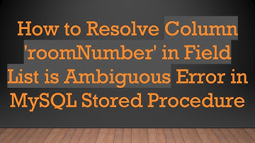 How to Resolve Column 