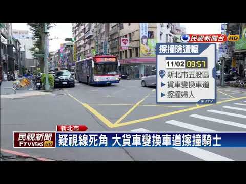 大貨車變換車道 擦撞騎士險輾腿－民視新聞
