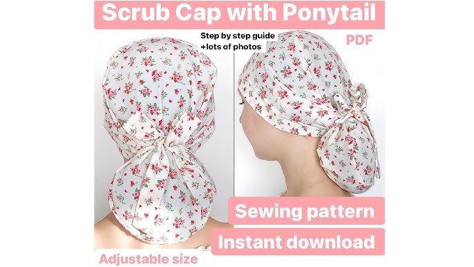 scrub-cap-with-ponytail-pattern-scrub-cap-printable-sewing-pattern-youtube