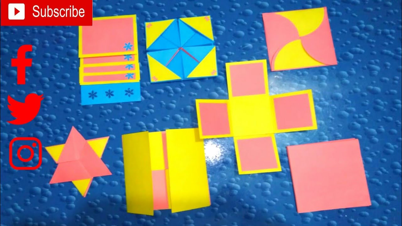 How to make 7 different cards tutorial for scrapbook //Seven cards ...
