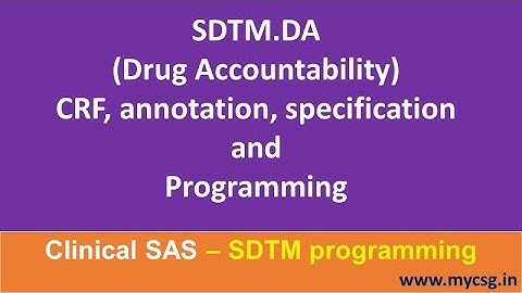 SAS: SDTM Drug Accountability dataset programming - SDTM_DA_L101_SAS