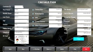 Car Sale Data Entry Form Using MS ACCESS screenshot 3