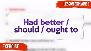 Had better: full lesson explained with practice شرح كامل || BAC 2021