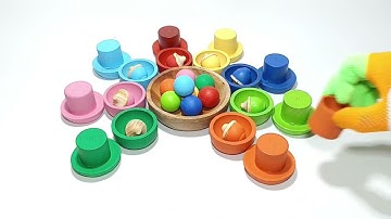 Wooden Balls | Color Sorting Reverse Video #asmr #satifying #color #sorting #reverse #relaxing