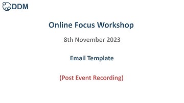 DDM Focus Workshop - Email Templates