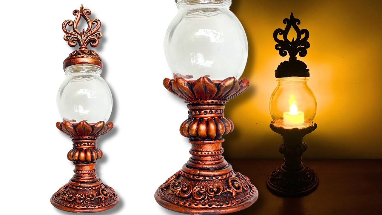Unbelievable DIY! Old Jar → Stunning Antique Lamp 