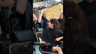 Thumbnail for Girl Shaves Hair for Donation: Barbers' Support #shorts
