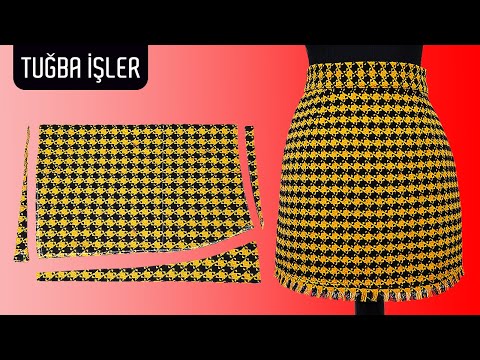 Simple Tweed Short Skirt Cutting And Sewing Many Sewing Tips Tuğba İşler