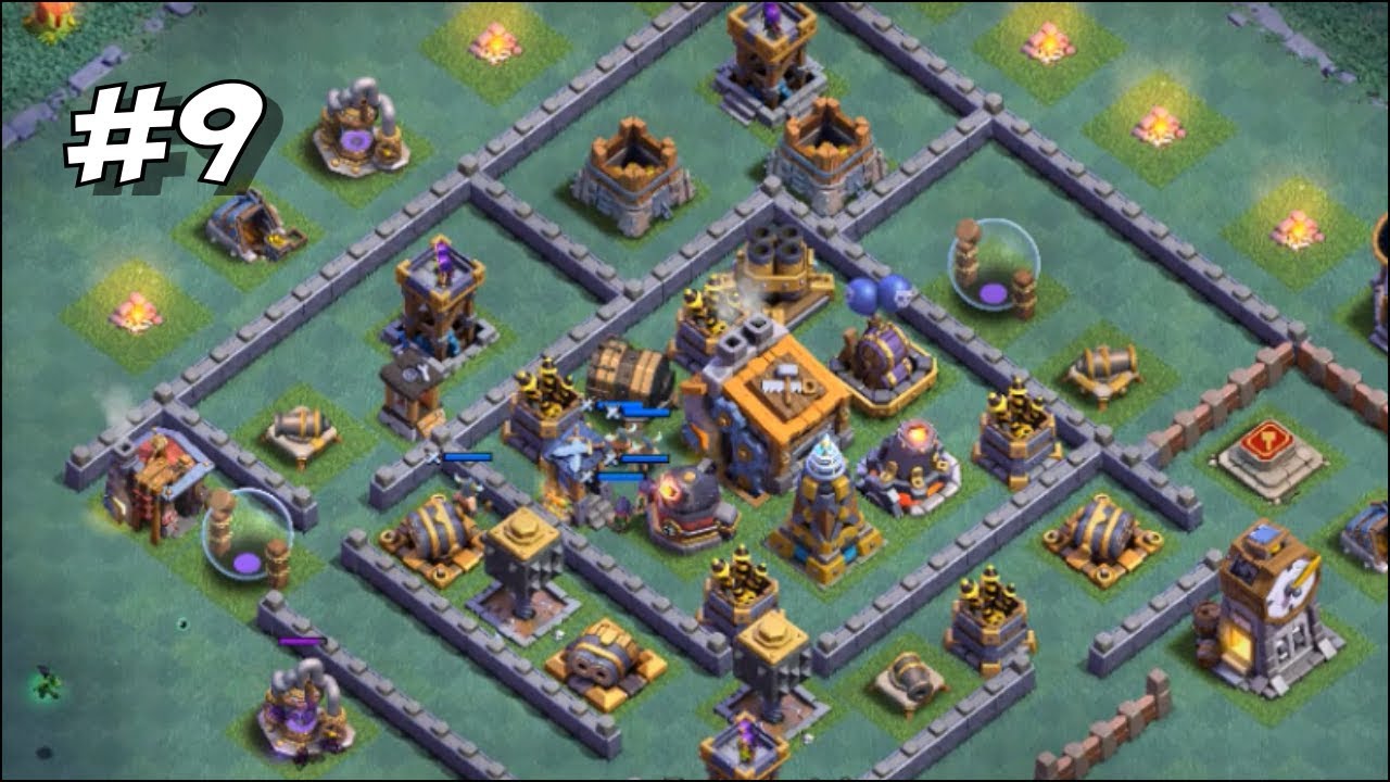 Strategi Serangan 3 bintang (100%) dalam menghadapi Builder Hall level 9 (B...