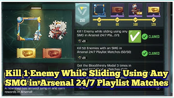 COD Mobile Kill 1 Enemy While Sliding Using Any SMG in Arsenal 24/7 Playlist Matches Task Complete