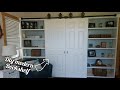 Making a modern bookshelf with sliding barn doors | woodworking | diy |