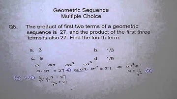 Geometric Sequence Find Terms if Product is Given Q8 Test MCR3U