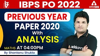 IBPS PO Previous Year Question Paper 2020 | Maths by Shantanu Shukla