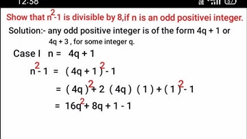 Show that n² - 1 is divisible by 8, if n is an odd positive integer.