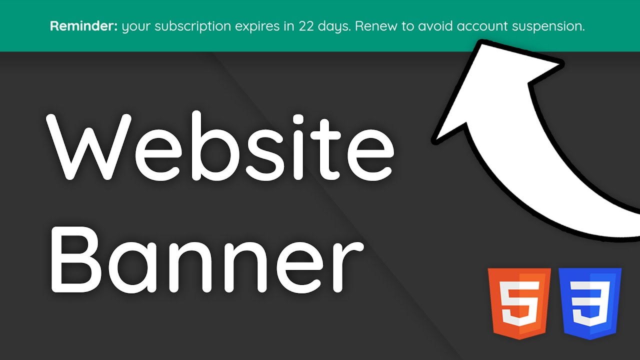 New How To Create A Top Banner For Websites - HTML \u0026 CSS Tutorial For Beginners