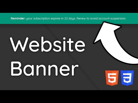 How To Create A Top Banner For Websites - HTML & CSS Tutorial For Beginners