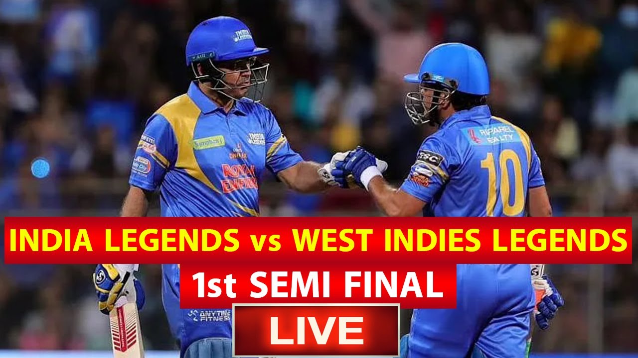 Road Safety World Series Semi Final1 2021 India Legends vs West Indies Legends 1st Semi-Final Live