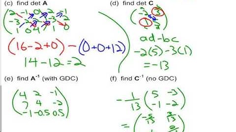 IB Math SL Vectors and Matrices Review   Topic 4 & 5