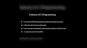 #Features of C Programming Language #C language