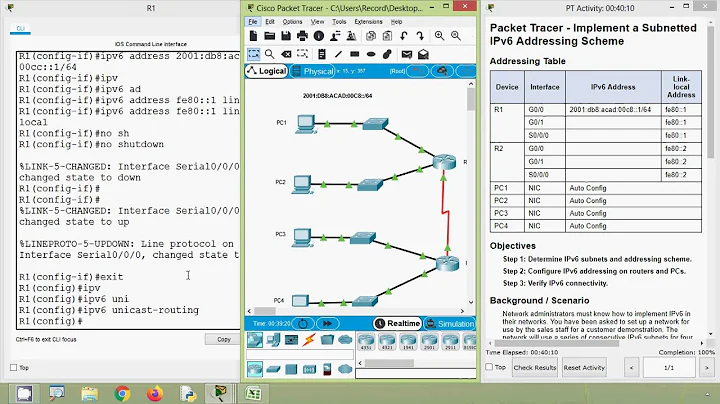 12.9.1 Packet Tracer - Implement a Subnetted IPv6 Addressing Scheme