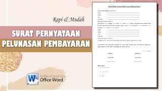 Surat Pernyataan Pelunasan Pembayaran || SURAT PERNYATAAN