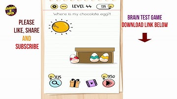Brain Test Level 44 where is my chocolate egg ?! walkthrough solution.