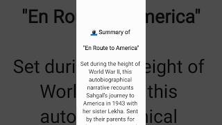 En Route to America Summary