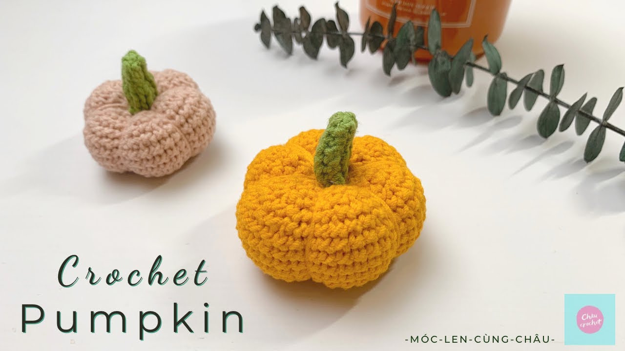 Easy Crochet Amigurumi Pumpkin Keychain| Hướng dẫn móc móc khoá quả bí đỏ Halloween| ChâuCrochet#101