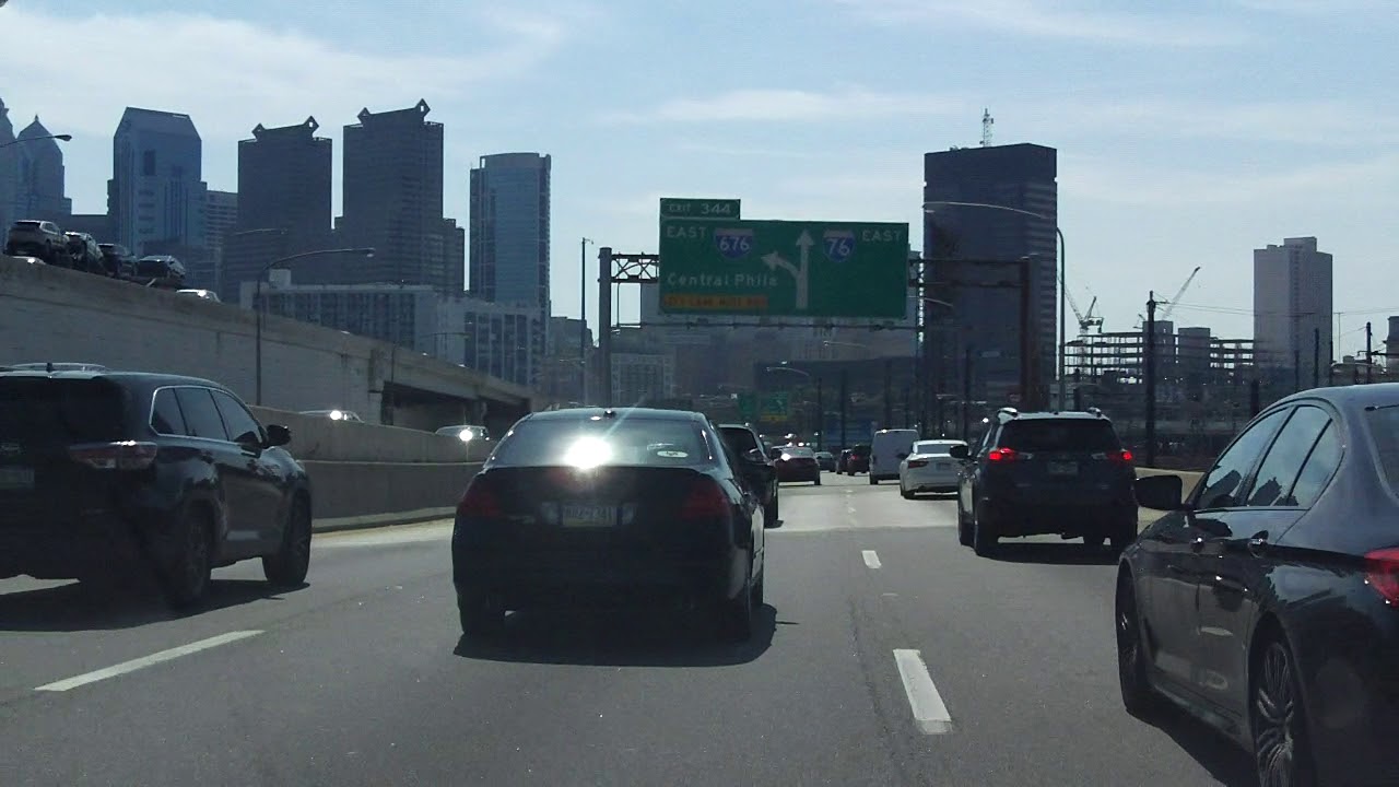 Schuylkill Expressway (Interstate 76 Exits 331 to 354) eastbound