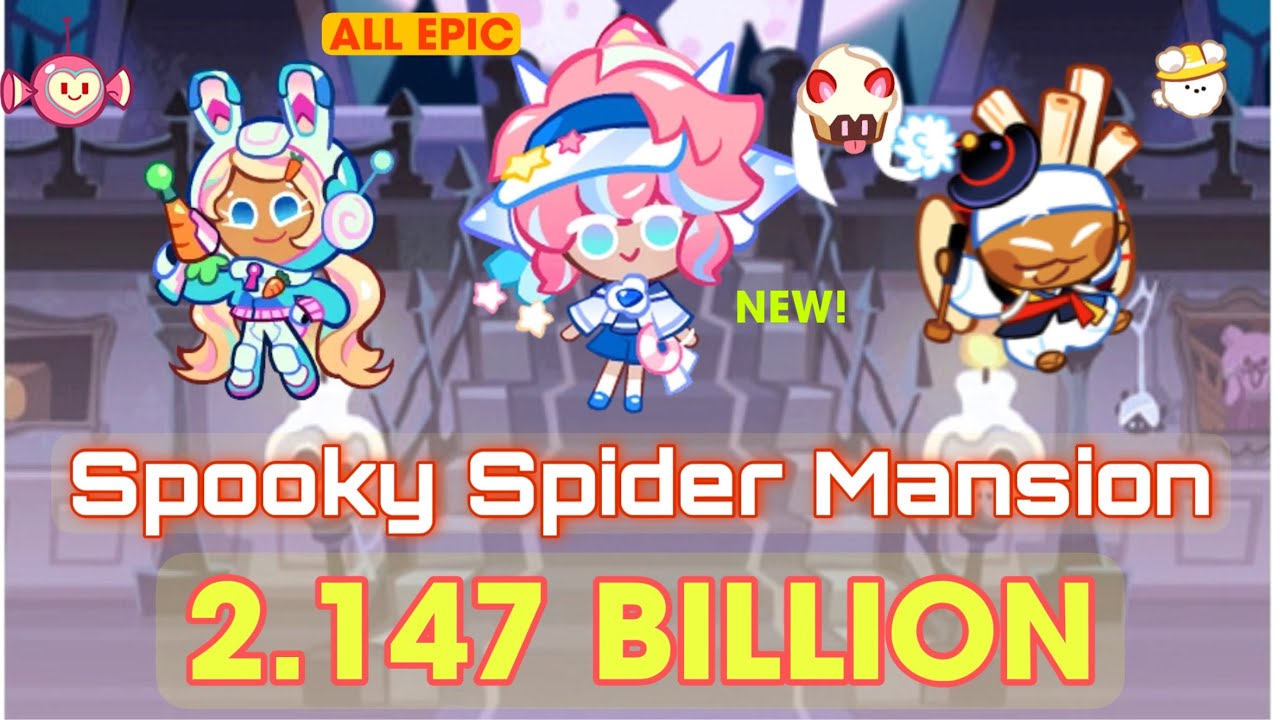 CookieRun OvenBreak | Spooky Spider Mansion (All Epic Build) 2.147B￼￼ Full Run | GPZ