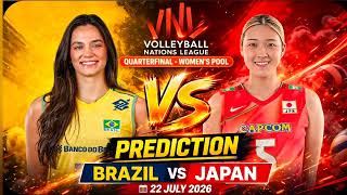 Brazil VS Japan | VNL 2026 Women's Quarterfinal Match Prediction