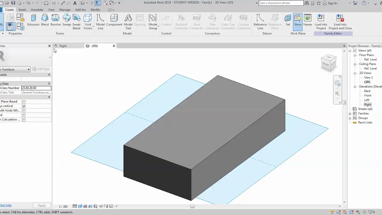 Revit 2019 Basic Family Creating - Family Tutorial (1) - YouTube