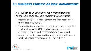 PMI RMP Jan 2023 Module 03 Session 03 Framework   Business Context 03 Video 21 of 30
