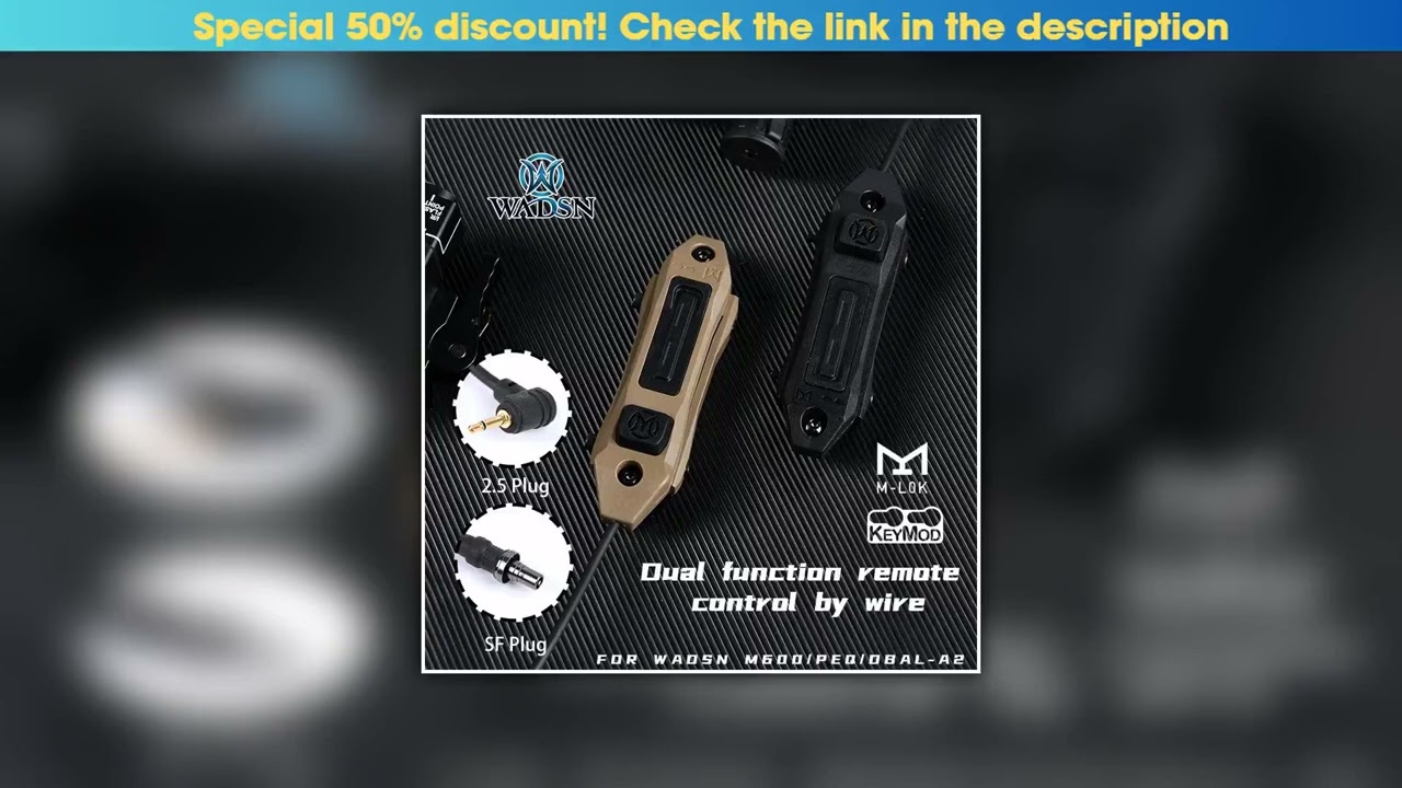 Review WADSN Tactical Augmented Pressure  Weapon Light Remote Dual Function Swicth For PEQ-15 DBAL-