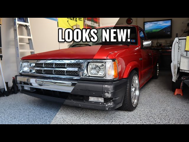 b2200フロントクロームメッキバンパー Mazda B2000/B2200 Front Chrome Bumper Paint & Install Guide