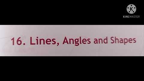 L-16 Lines, Angles and Shapes Ex-16A for class-5