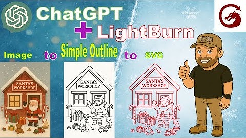 Afbeelding | Vereenvoudigde omtrek | SVG | ChatGPT+LightBurn