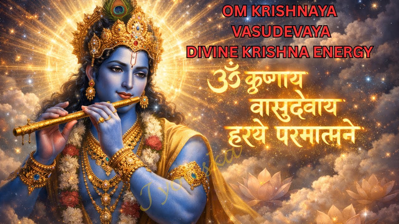 Divine Lord Krishna Meditation | Om Krishnaya Vasudevaya Mantra | Vishnu–Krishna Cosmic Energy
