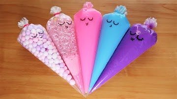 Making Unicorn Slime with Piping Bags ! Most Satisfying Slime Video ! Part 132