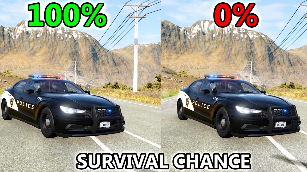 BeamNG Drive - Realistic Police Cars Crashes #1