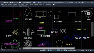 All AutoCAD Basic modify commands- complete Lesson in English